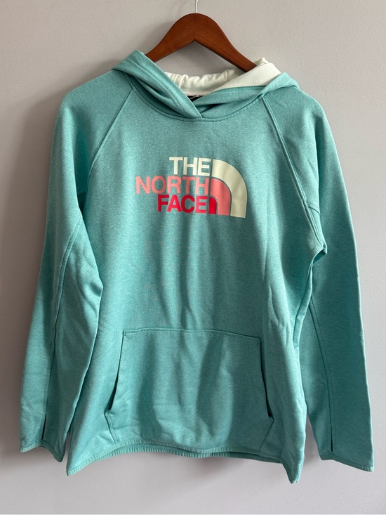The North Face Tops - The North Face Women’s Large Teal Logo Pullover Hoodie Performance